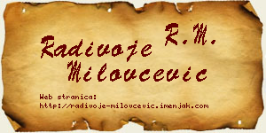 Radivoje Milovčević vizit kartica
